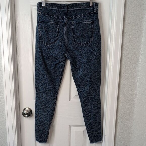GAP Women's Dark Blue Leopard Print Skinny Jeans Leggings - Picture 6 of 11